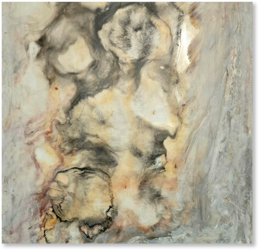 Abstract art with earthy tones on a textured surface